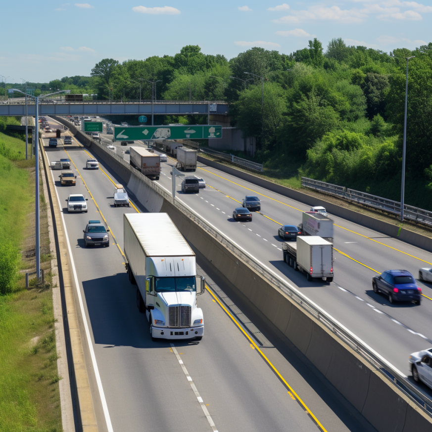 a distracted tractor-trailer crosses a line in the middle of a highway