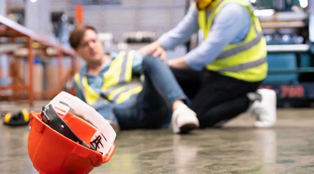 slip and fall at work with head bump