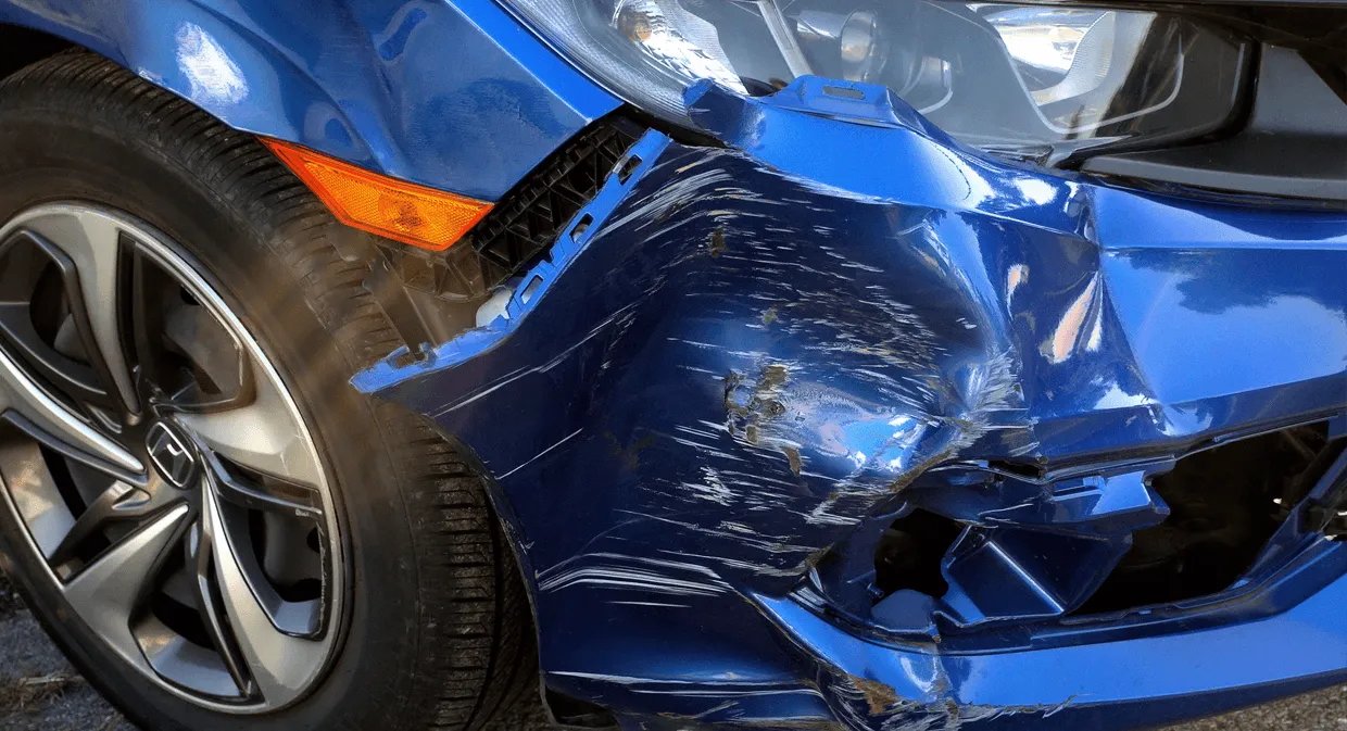 car damaged in an accident