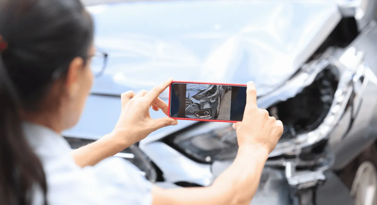 photo evidence collection at a car accident scene