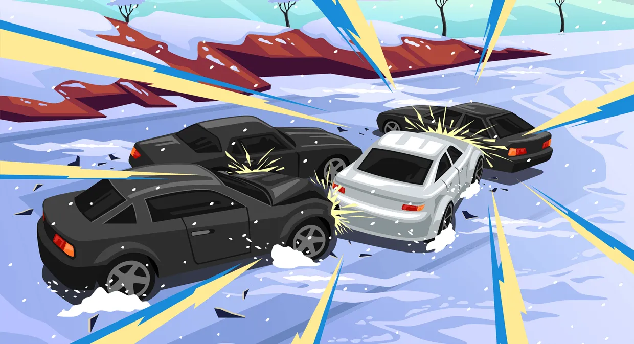 multi vehicle car crash